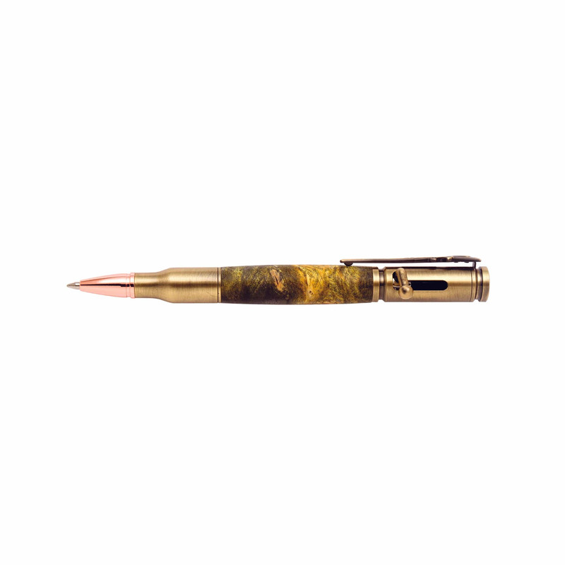 Bolt Action 30 Caliber Pen Kit - Finish:Antique Brass